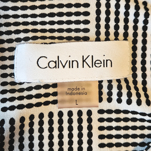 Calvin Klein Women's Geometric Sleeveless Blouse Black White Size Large - Picture 4 of 7